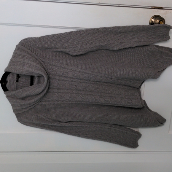 Jeanne Pierre Size L Gray Cowl Neck Sweater - Picture 1 of 7